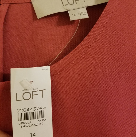 NWT Loft Flutter Flare Dress Shaded Rose - Picture 5 of 7